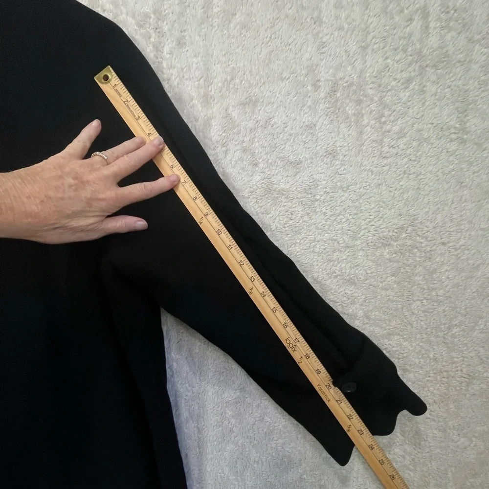 Nautica Men's Black Wool Cashmere Long Dress Coat Sz 46R Sport Classic Career